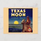 Texas Moon Citrus Fruit Crate Label Briefkaart (Voorkant)