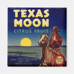 Texas Moon Citrus Fruit Crate Label Magneet