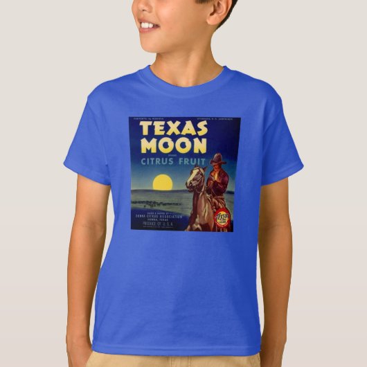 Texas Moon Citrus Fruit Crate Label T-shirt (Voorkant)