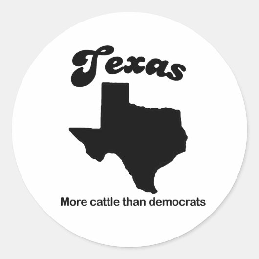 Texas Motto - Meer vee dan democraten Ronde Sticker (Voorkant)