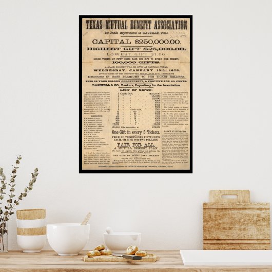 Texas Mutual Benefit Association Poster (Keuken)