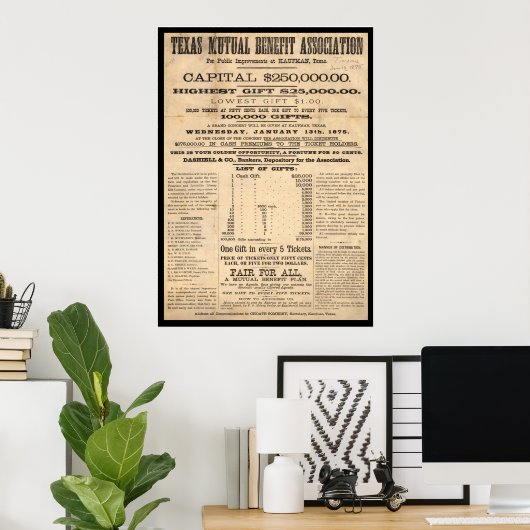 Texas Mutual Benefit Association Poster (Thuiskantoor)