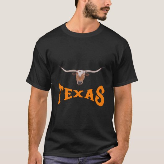 Texas naam met Longhorn Sr's hoofd T-shirt (Voorkant)