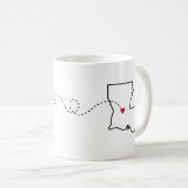 Texas naar Louisiana - Heart2Heart Koffiemok (Voorkant rechts)