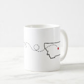 Texas naar Montana - Heart2Heart Koffiemok (Voorkant rechts)