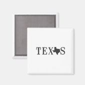 Texas Name met State Shaped Letter Word Art Magneet (Voorkant / Achterkant)