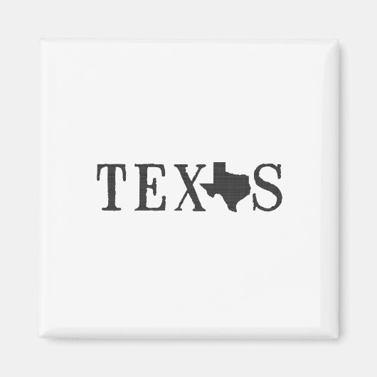 Texas Name met State Shaped Letter Word Art Magneet (Voorkant)