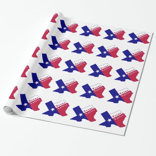 Texas Native Flag Map Cadeaupapier (Uitgerold)