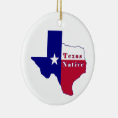 Texas Native Flag Map Keramisch Ornament (Rechts)