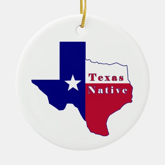 Texas Native Flag Map Keramisch Ornament (Voorkant)