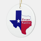 Texas Native Flag Map Keramisch Ornament (Links)