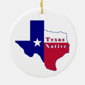 Texas Native Flag Map Keramisch Ornament (Achterkant)