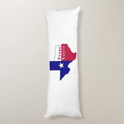 Texas Native Flag Map Lichaamskussen (Achterkant (Verticaal))