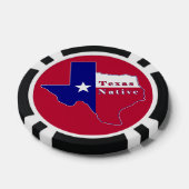 Texas Native Flag Map Poker Chips (Enkel)