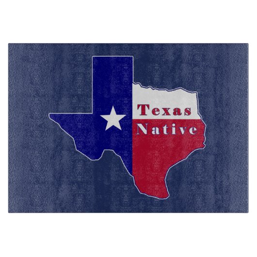 Texas Native Flag Map Snijplank (Voorkant)