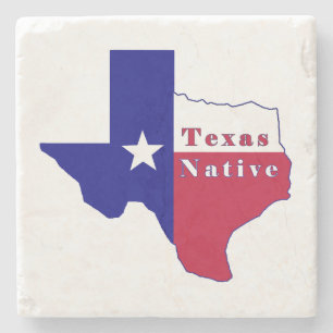 Texas Native Flag Map Stenen Onderzetter