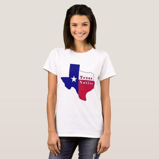 Texas Native Flag Map T-shirt (Voorkant volledig)