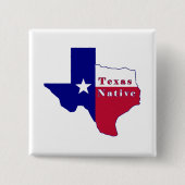 Texas Native Flag Map Vierkante Button 5,1 Cm (Voorkant)