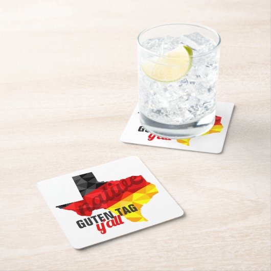 Texas Native Polygon German Flag Kartonnen Onderzetters (Insitu)