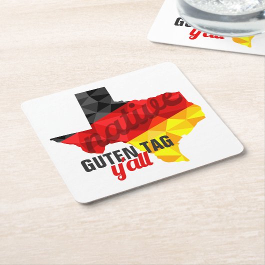 Texas Native Polygon German Flag Kartonnen Onderzetters (Schuin)