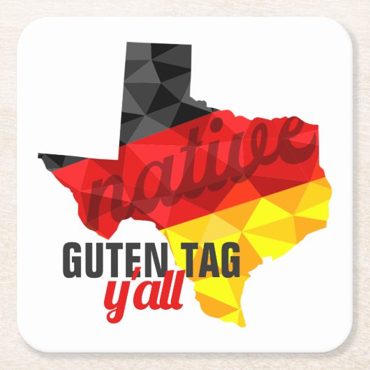 Texas Native Polygon German Flag Kartonnen Onderzetters (Voorkant)