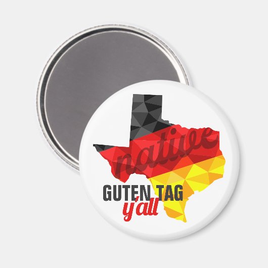 Texas Native Polygon German Flag Magneet (Voorkant / Achterkant)