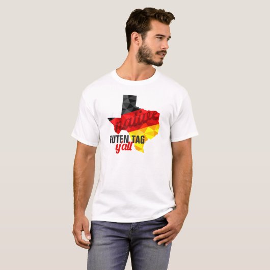 Texas Native Polygon German Flag T-shirt (Voorkant volledig)