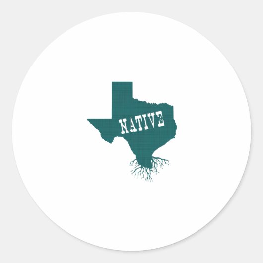Texas Native Roots State Silhouetvorm Ronde Sticker (Voorkant)