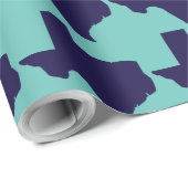 Texas Navy and Turquoise Wrapping Paper Cadeaupapier (Rol Hoek)