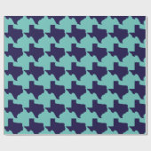 Texas Navy and Turquoise Wrapping Paper Cadeaupapier (Vlak)