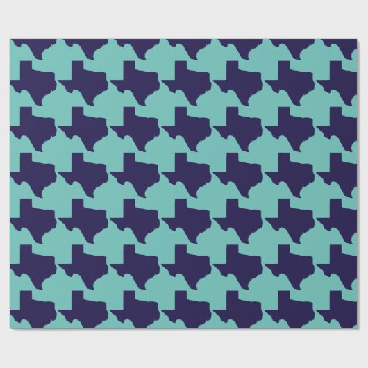 Texas Navy and Turquoise Wrapping Paper Cadeaupapier (Vlak)
