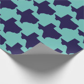 Texas Navy and Turquoise Wrapping Paper Cadeaupapier (Hoek)