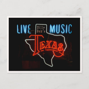 Texas Neon Bord Foto Live Muziek Briefkaart