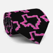 Texas neon roze zwarte nekband stropdas (Opgerold)
