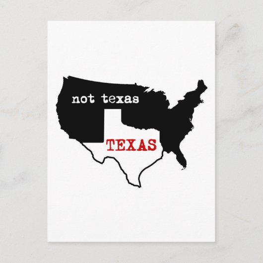 Texas / Niet Texas Briefkaart (Voorkant)