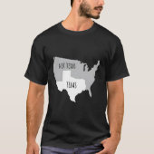 Texas Niet Texas Met Amerika Kaart T-shirt (Voorkant)