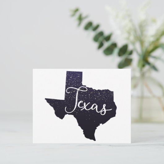 Texas Night Stars State Shape Briefkaart (Staand voorkant)