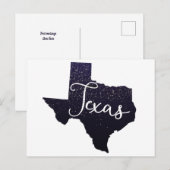 Texas Night Stars State Shape Briefkaart (Voorkant / Achterkant)