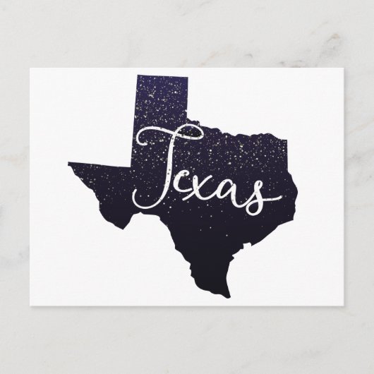 Texas Night Stars State Shape Briefkaart (Voorkant)