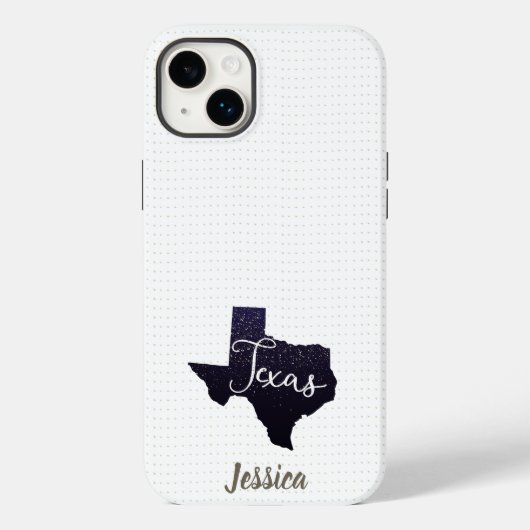 Texas Night Stars State Shape Case-Mate iPhone Case (Achterkant)