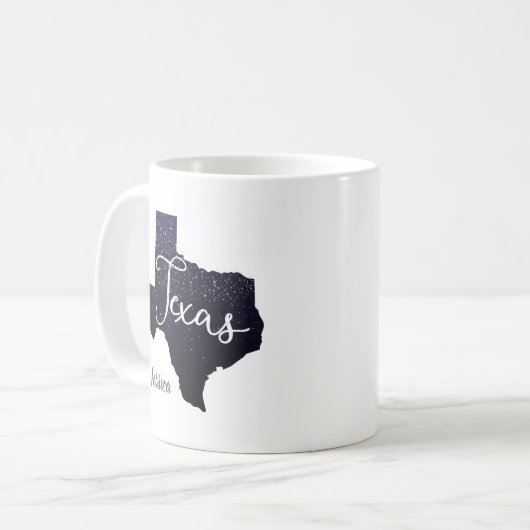 Texas Night Stars State Shape Koffiemok (Voorkant links)