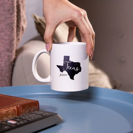 Texas Night Stars State Shape Koffiemok