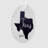 Texas Night Stars State Shape Ornament (voorkant)