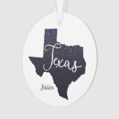Texas Night Stars State Shape Ornament (voorkant)