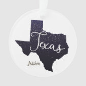 Texas Night Stars State Shape Ornament (voorkant)