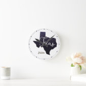 Texas Night Stars State Shape Ronde Klok (Huis)