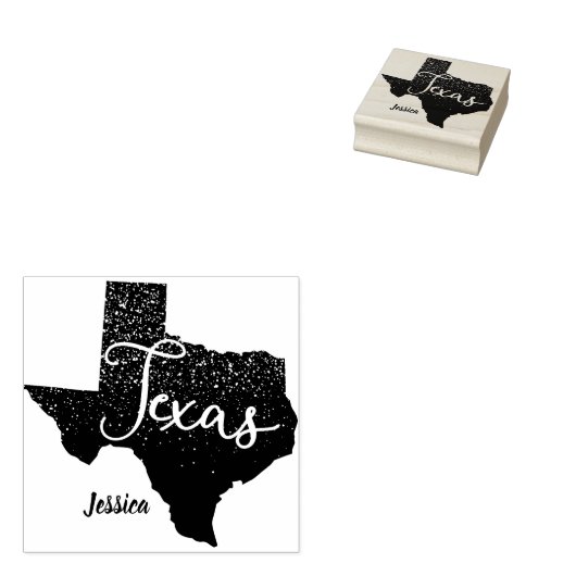 Texas Night Stars State Shape Rubberstempel (Gestempeld)