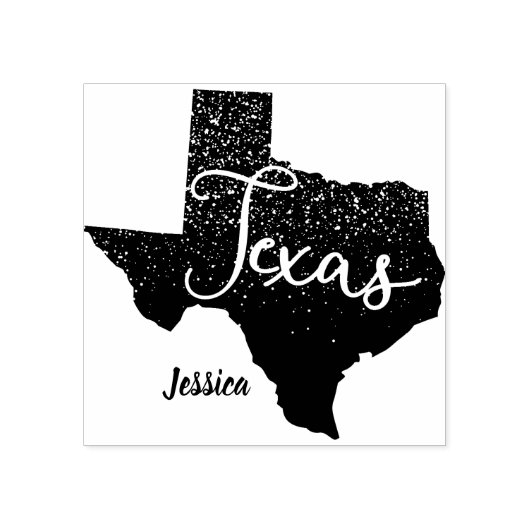 Texas Night Stars State Shape Rubberstempel (Afrduk)