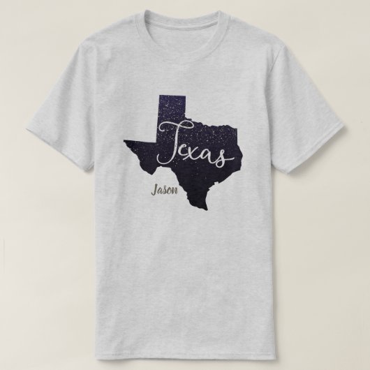 Texas Night Stars State Shape T-shirt (Design voorkant)