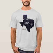 Texas Night Stars State Shape T-shirt (Voorkant)